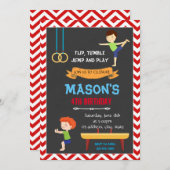 男子の体操の誕生日パーティーへの招待です 招待状 (正面/裏面)