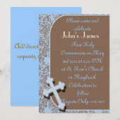 男子の初めての聖体拝領の招待状 招待状 (正面/裏面)