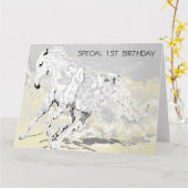 男子の初誕生日グリーティングカード カード (黄色い花)