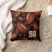 男子の名前とジャージー・ナンバーフットボール クッション (ブランケット)