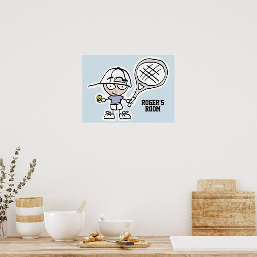 男子の寝室または子供部屋用のテニスポスター ポスター (キッチン)