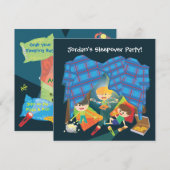 男子の寝泊まりパーティー招待状 招待状 (正面/裏面)