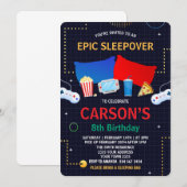 男子の寝泊まりパーティー ビデオゲーム 誕生日パーティー 招待状 (正面/裏面)