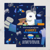 男子の寝込みパーティーお泊まり会招待状 招待状 (正面/裏面)