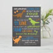 男子の小さな恐竜の子供の誕生日招待状 招待状 (スタンド正面)