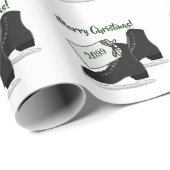 男子の少年のアイススケートのパッケージギフトクリスマスラップ ラッピングペーパー (ロールコーナー)