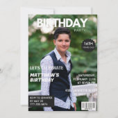 男子の彼Magazine表紙 16歳の誕生日招待状 招待状 (正面)