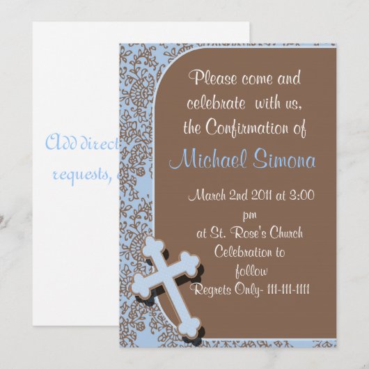 男子の確認招待状 招待状 (正面/裏面)