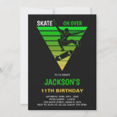 男子の編集可能スケーターパーティー招待状 招待状 (正面)