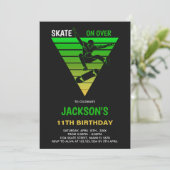 男子の編集可能スケーターパーティー招待状 招待状 (スタンド正面)