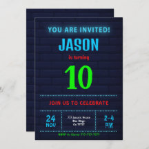 男子の誕生日パーティー招待状
