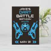 男子の誕生日パーティー招待 ダーツウォーズ 招待状 (スタンド正面)