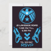 男子の誕生日パーティー招待 ダーツウォーズ 招待状 (裏面)