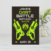 男子の誕生日パーティー招待 ダーツウォーズ 招待状 (スタンド正面)
