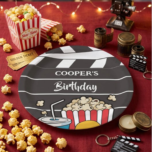男子の誕生日パーティー 映画鑑賞会 ペーパープレート