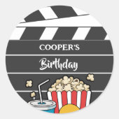 男子の誕生日パーティー 映画鑑賞会 ラウンドシール (正面)