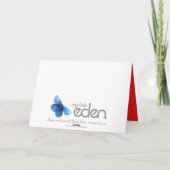 男子の誕生日パーティー　青い感謝カード サンキューカード (裏面)