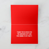 男子の誕生日パーティー　青い感謝カード サンキューカード (内部)