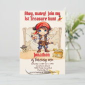 男子の誕生日　カスタマイズできる海賊パーティー 招待状 (スタンド正面)