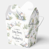 男子の象の水彩ベビーシャワー - 青いサファリ フェイバーボックス (オープン)