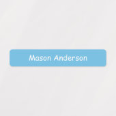 男子の防水の青い名前ラベル ラベル (デザイン1)