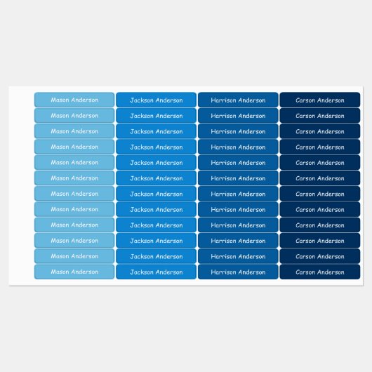 男子の防水の青い名前ラベル ラベル (シート)