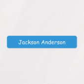 男子の防水の青い名前ラベル ラベル (デザイン2)