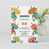 男子または女子の編集可能キッズパーティーカード 招待状 (スタンド正面)