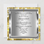 男子または女子ファースト1聖コミュニオン金ゴールドシルバー3 招待状 (裏面)