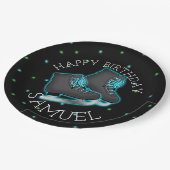 男子アイススケート誕生日パーティー ペーパープレート (アングル)