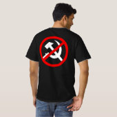 男子アンチはっきりした共産主義の両面バーゲンTシャツ Tシャツ (裏面フル)