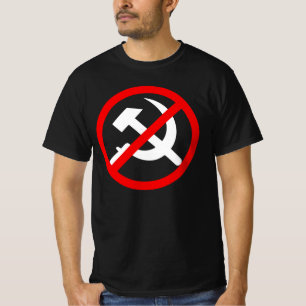男子アンチはっきりした共産主義の両面バーゲンTシャツ Tシャツ