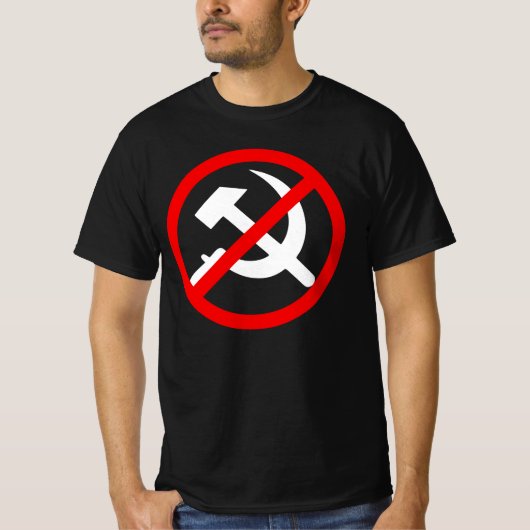 男子アンチはっきりした共産主義の両面バーゲンTシャツ Tシャツ (正面)