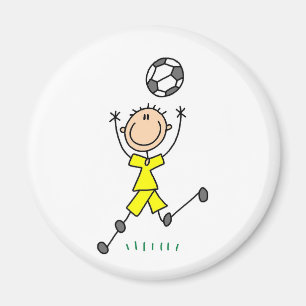 男子イエローサッカーユニフォーム マグネット