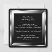 男子エレガント黒銀誕生パーティーマン2 招待状 (裏面)