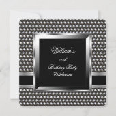 男子エレガント黒銀誕生パーティーマン2 招待状 (正面)