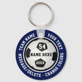 男子ガールズのパーソナライズされた安いサッカーキーホルダー キーホルダー (正面)