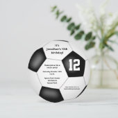 男子ガールズサッカーをテーマにした誕生日パーティー 案内状 (スタンド正面)