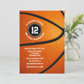 男子ガールズバスケットボールバースデーチームお祝い 招待状 (スタンド正面)