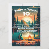 男子キャンプアドベンチャー誕生日パーティー招待状 招待状 (正面)