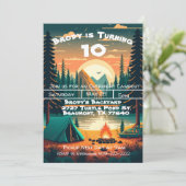 男子キャンプアドベンチャー誕生日パーティー招待状 招待状 (スタンド正面)