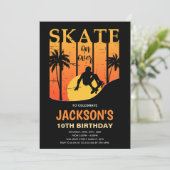 男子クールの編集可能スケーターパーティー招待状 招待状 (スタンド正面)