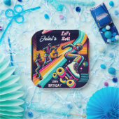 男子クール女子ローラースケートで滑る13誕生日 ペーパープレート (パーティー)