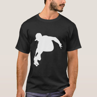 男子クール男子のスケートボードのトップ平和サイン Tシャツ