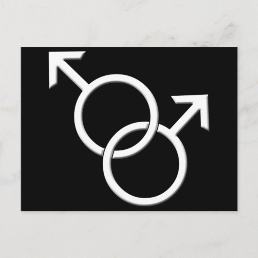 男子ゲイプライドはがき同性ラブカード ポストカード (正面)