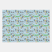 男子ゴルフのゴルフスポーツシンボルブルーギフト ラッピングペーパーシート (正面3)