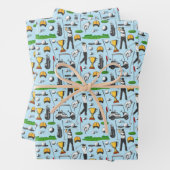 男子ゴルフのゴルフスポーツシンボルブルーギフト ラッピングペーパーシート (インサイチュ)