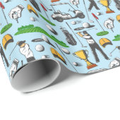 男子ゴルフのゴルフスポーツシンボルブルーギフト ラッピングペーパー (ロールコーナー)