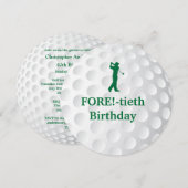 男子ゴルフ40歳誕生日招待状 招待状 (正面/裏面)