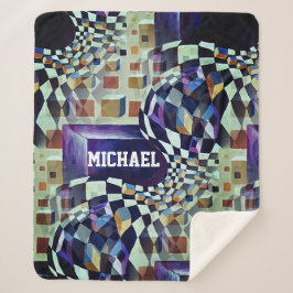 男子サイケデリックの幾何学名アート シェルパブランケット